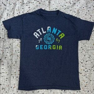 Kids Navy Atkanta Graphic Tee size medium